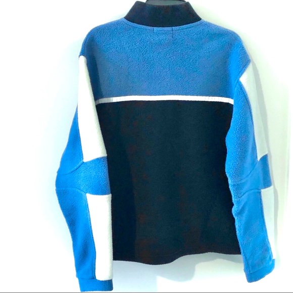 Vintage ROOTS Athletics Fleece Jacket Reflective Strip Accent Blue/White Size M - Picture 8 of 8